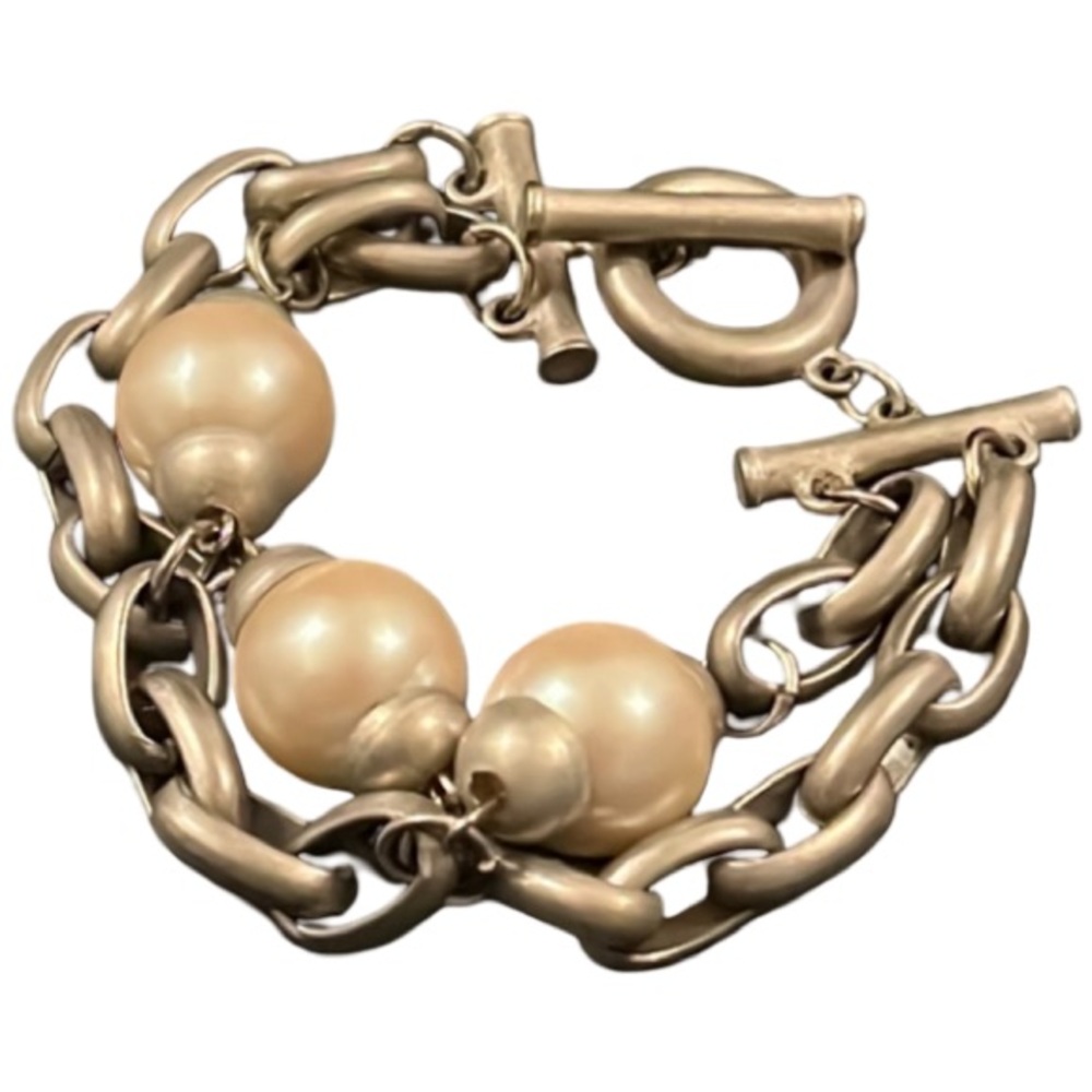 Vintage Givenchy Silver Plated Pearls & Chunky Ch… - image 2